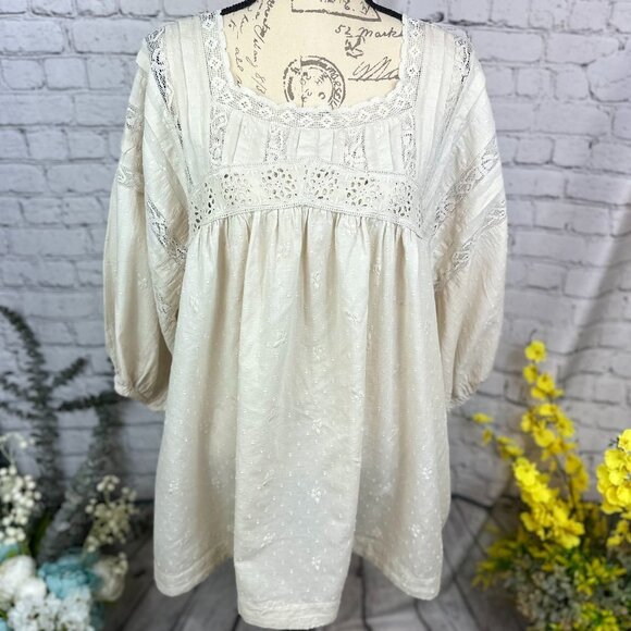 Free People Azalea Lace Tunic/Dress - color: Mineral - size L - Picture 5 of 16